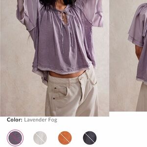 Free People Lavender Fog Blouse/t-shirt